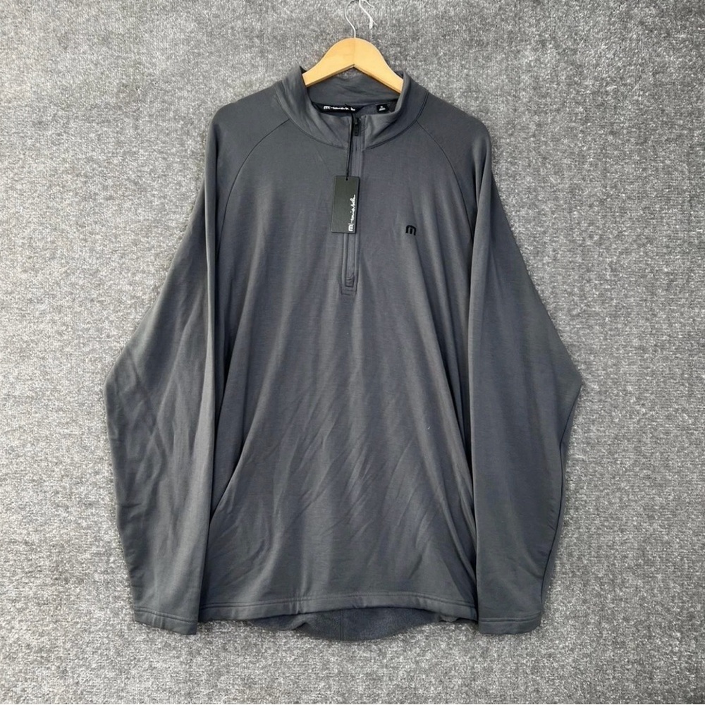 Travis Mathew New XL Networking Quarter Zip Fleece Pullover Gray Nwt